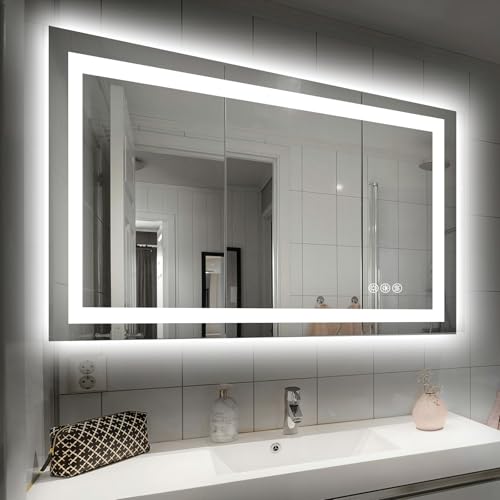 Hivone 40X32 LED Bathroom Mirror with Lights, Anti-Fog, Dimmable, Backlit +...