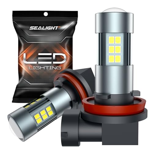 SEALIGHT H11 H8 H16 LED Fog Light Bulbs or DRL, Real 360° illumination Fog...