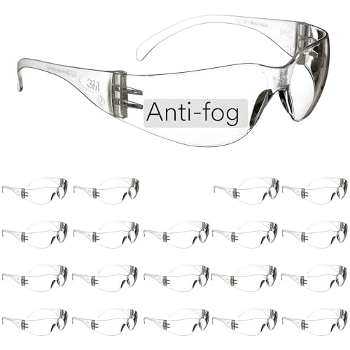 3M Safety Glasses, Virtua, 20 Pair, ANSI Z87, Unisex, Anti-Fog, Scratch...