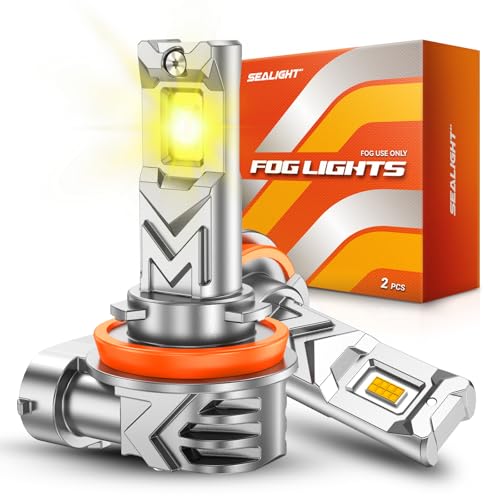 SEALIGHT H16 H11 H8 LED Fog Light Bulb Yellow, 17000 Lumens 800% Brighter,...