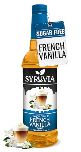 Syruvia Sugar Free Coffee Syrup, French Vanilla Flavored Syrup for Drinks,...
