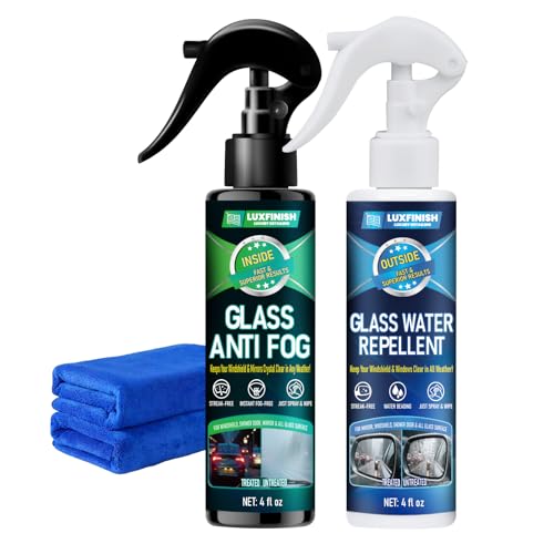 LUXFINISH Water Repellent & Anti-Fog Spray | Quick Interior & Exterior Car Glass...