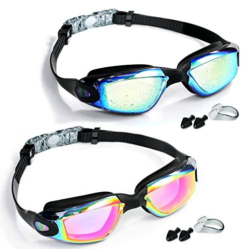 EWPJDK Swim Goggles - 2 Pack Swimming Goggles Anti Fog No Leaking For Adult...