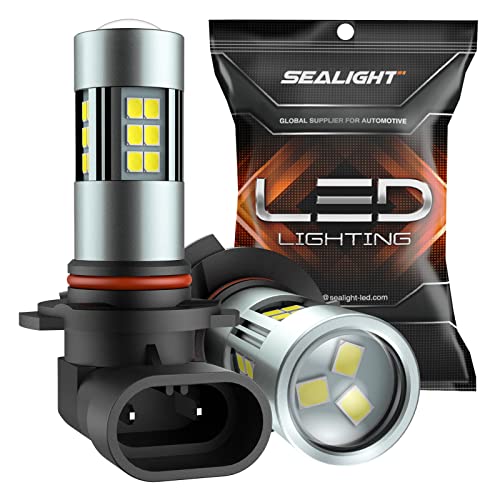 SEALIGHT H10/9145/9140 LED Fog Light Bulbs, 6000K Xenon White, 27 SMD Chips,...