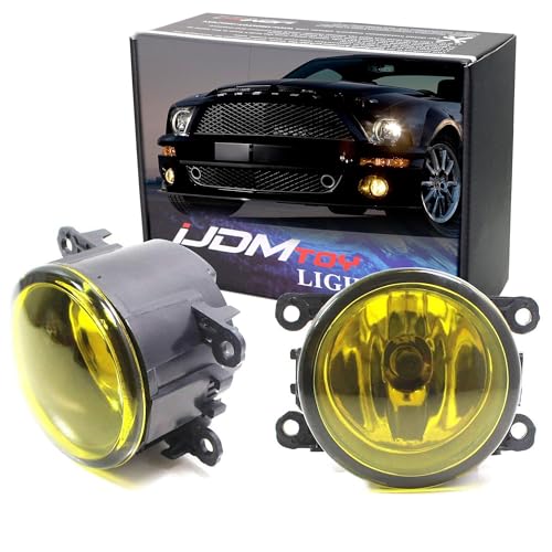 iJDMTOY Pair Selective Yellow Lens Fog Light Lamp Assemblies w/ 55W H11 Halogen...