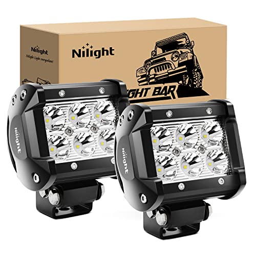 Nilight Led Pods 2Pcs 18W 1260LM Spot Off Road Lights Super Bright Driving Fog...