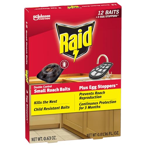 Raid Double Control Small Roach Baits, Plus Egg Stoppers, Child Resistant, For...