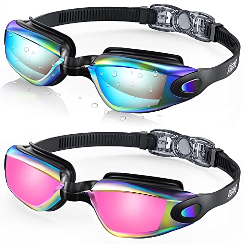 Aegend Swim Goggles, 2 Pack UV Protection, Adjustable, Anti Fog Swimming Goggles...
