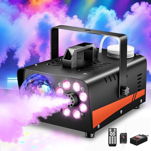 Dashsafe 1200W Fog Machine, Smoke Machine Fog with Disco Ball Lights, 6000CFM...