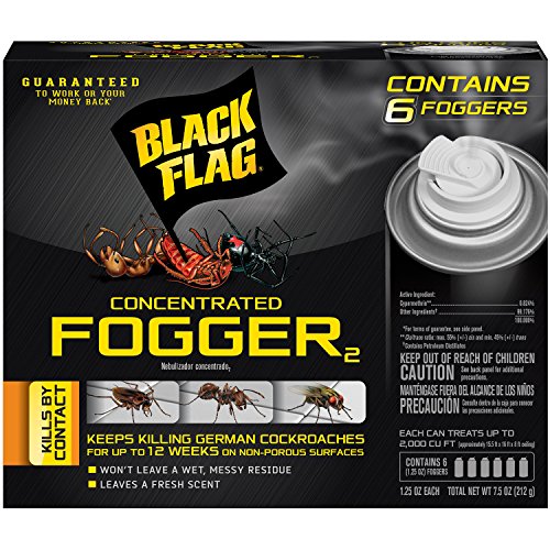 Black Flag Concentrated Fogger, 6 Count-1.25 Ounce Cans, Indoor Insecticide, 1...