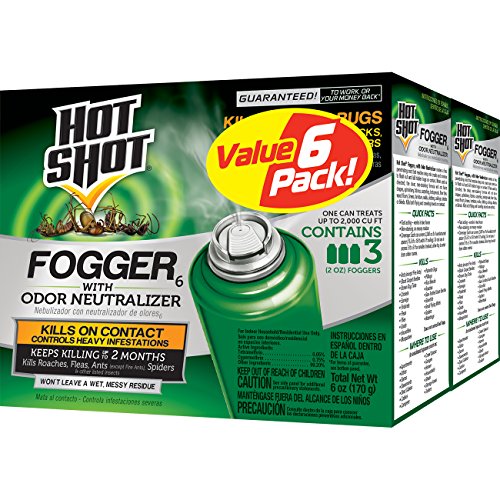 Hot Shot Fogger With Odor Neutralizer 6 Count-2 Ounce Cans (2 Pack), Controls...