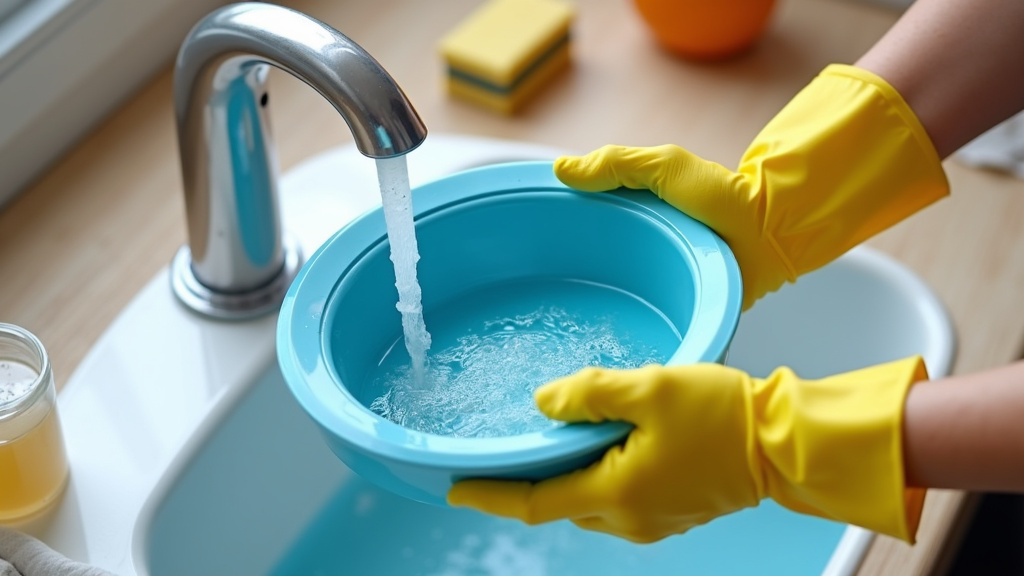 Cleaning the removable bubble well of a 1byone portable bubble machine.