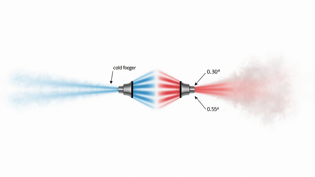 Diagram comparing cold fogging atomization versus thermal fogging vaporization mechanisms.