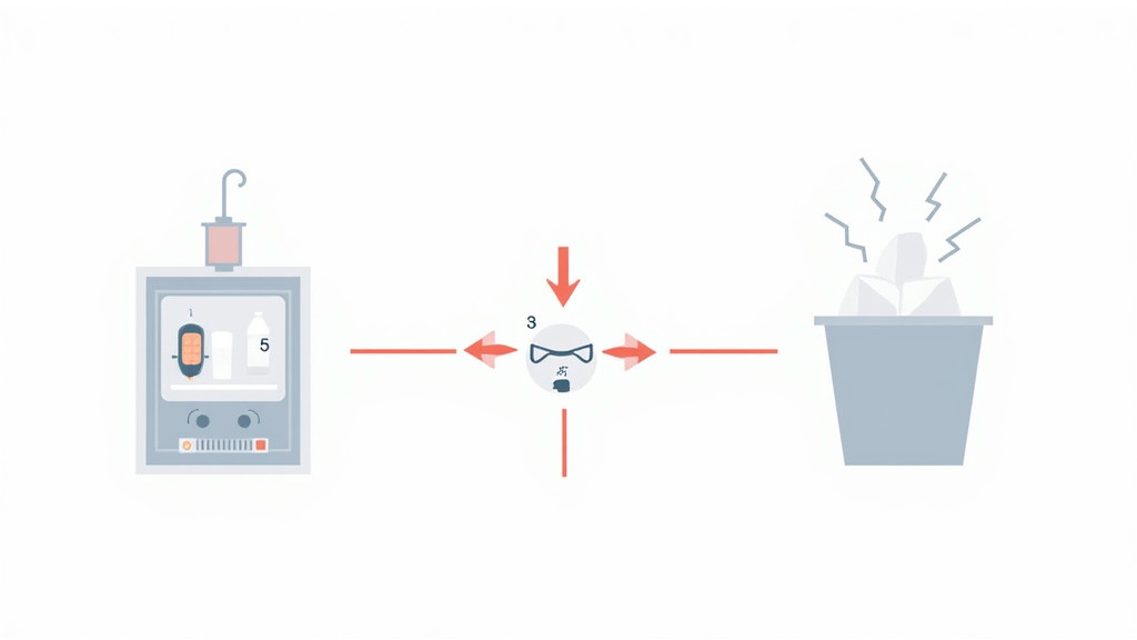 Diagram comparing safety hazards of heated glycol versus dry ice fog machines