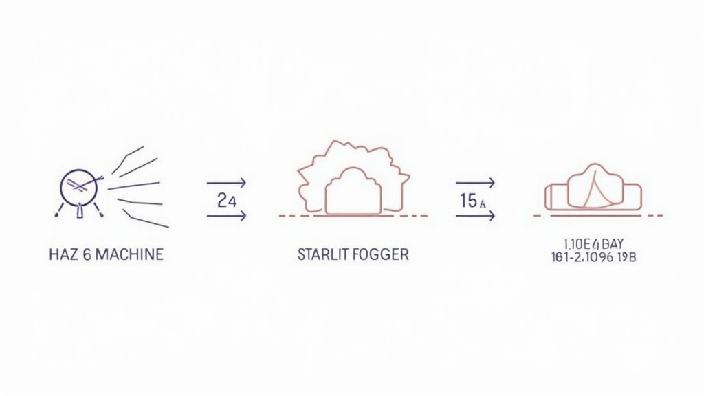 Diagram comparing noise levels of haze, fog, and CO₂ jet machines.