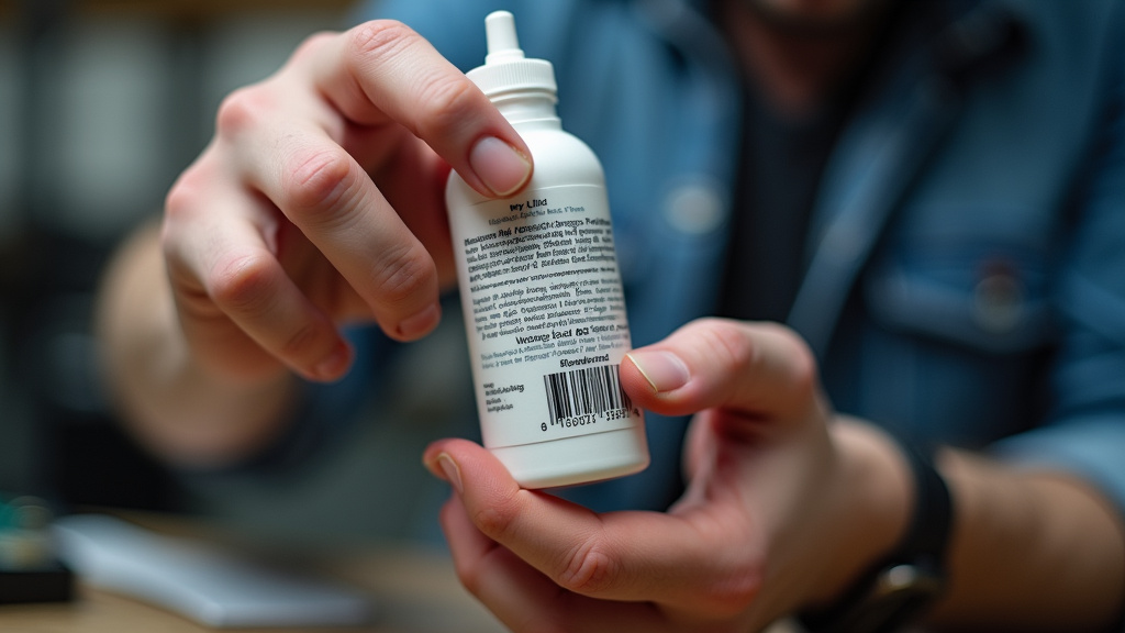 Close-up of a fog fluid bottle label highlighting the water-based formula specification.