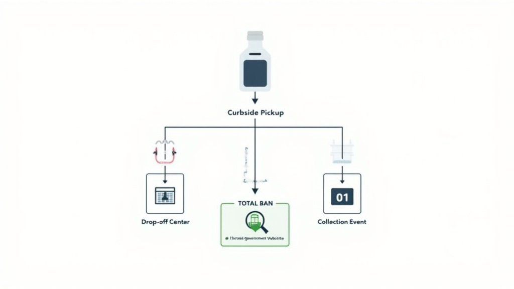 Diagram flowchart for local fog machine fluid disposal options and rules