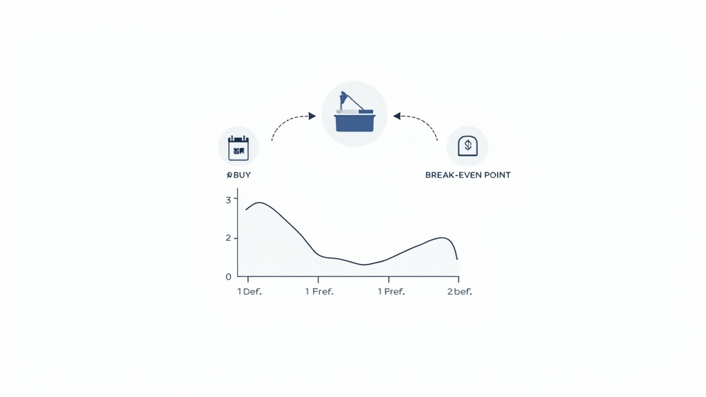 Diagram comparing the cost breakdown of renting versus buying a dry ice blaster.