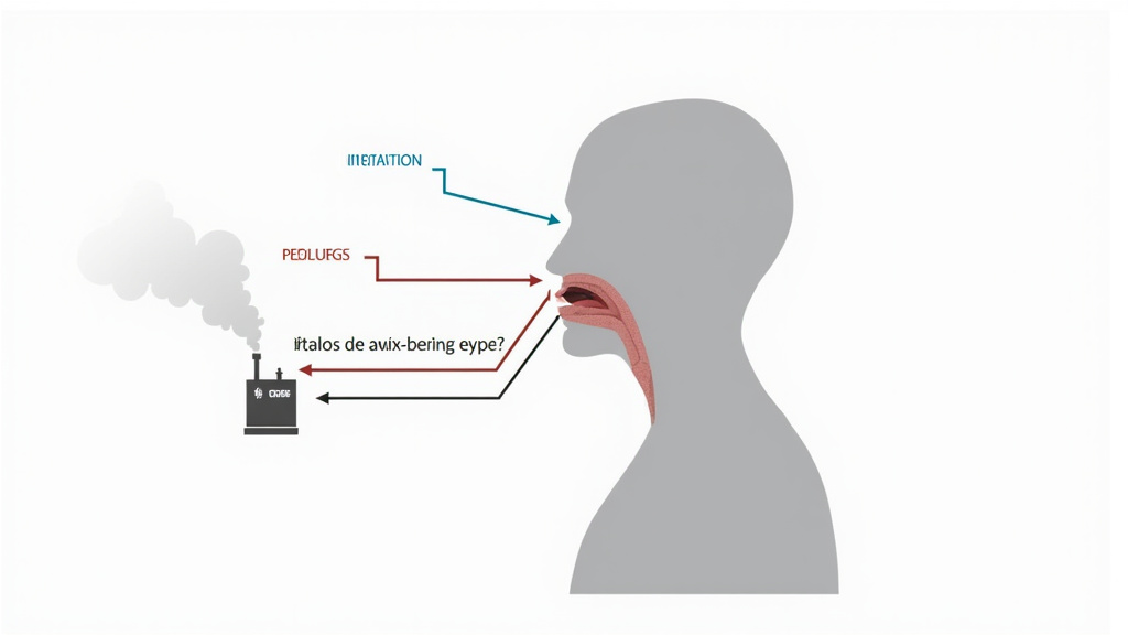 Diagram of fog machine fluid health impacts on throat, eyes, and lungs