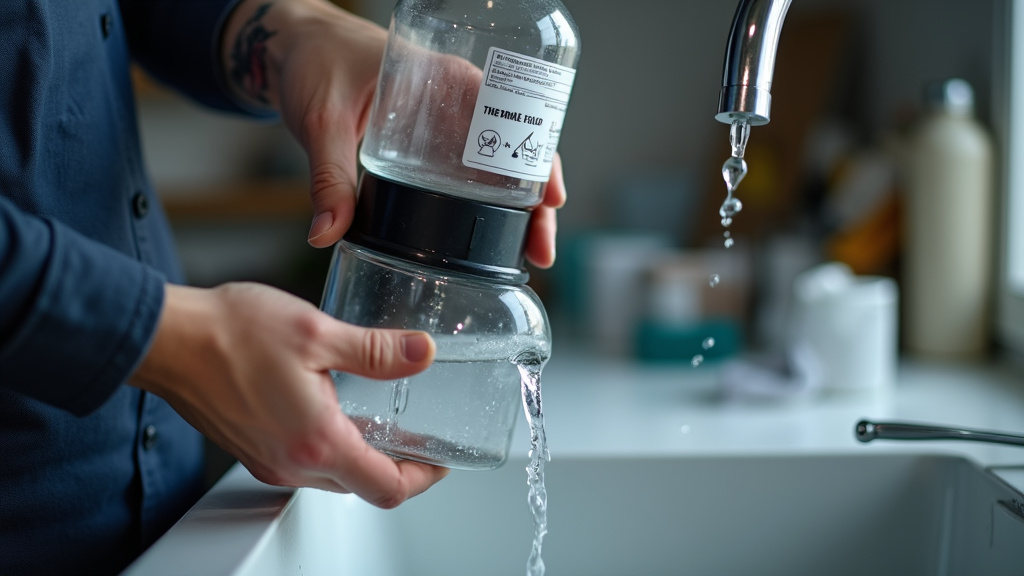 Flushing a fog machine with distilled water after using a water-based fluid.