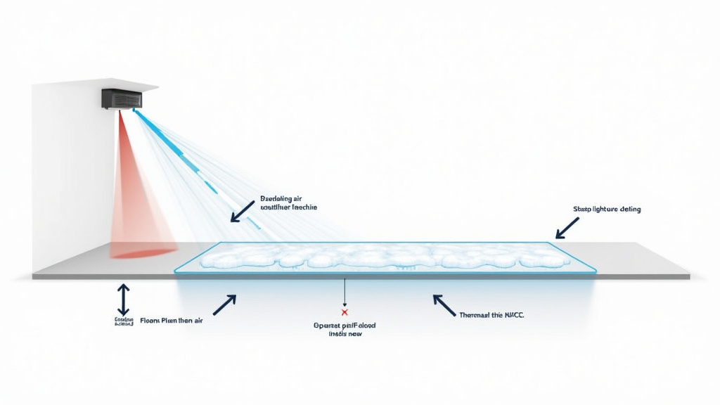 Diagram showing how venue HVAC and heat currents disrupt low-lying fog effects.