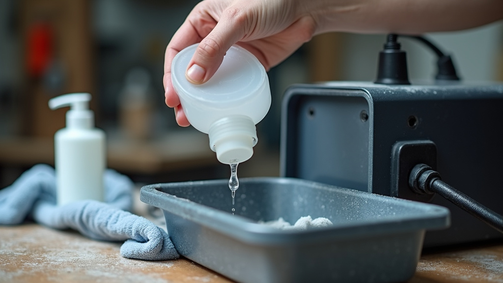 Properly draining fog fluid tank for long-term machine storage.