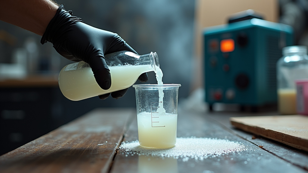 Troubleshooting homemade fog juice by pouring USP glycerin, avoiding sticky residue.