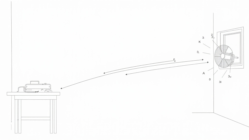 Diagram of ventilation and airflow for indoor fog machine safety.