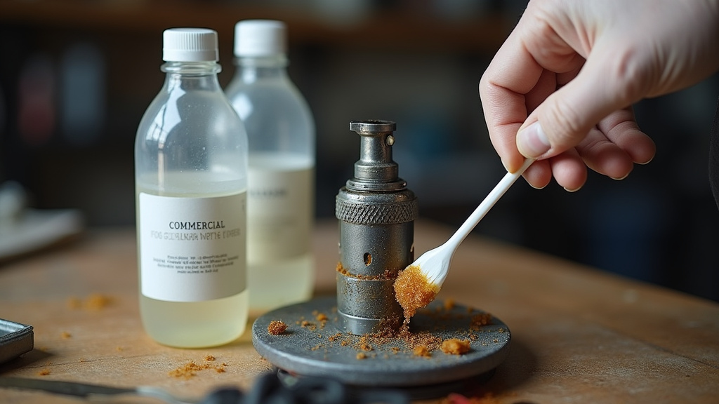 Vinegar versus commercial cleaner for removing fog machine glycol residue.