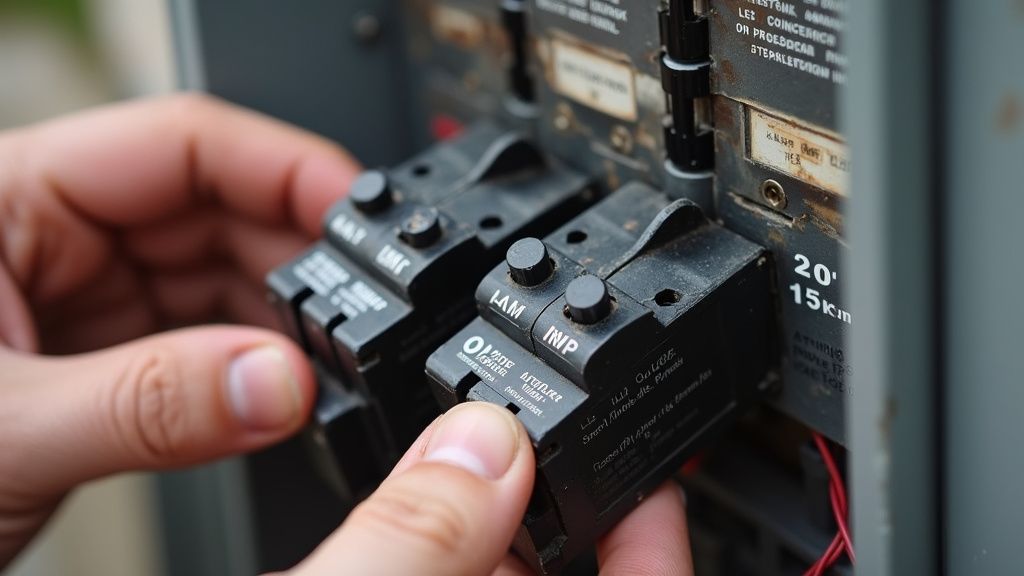 Dangerous replacement of a 15-amp breaker with a higher 20-amp breaker.